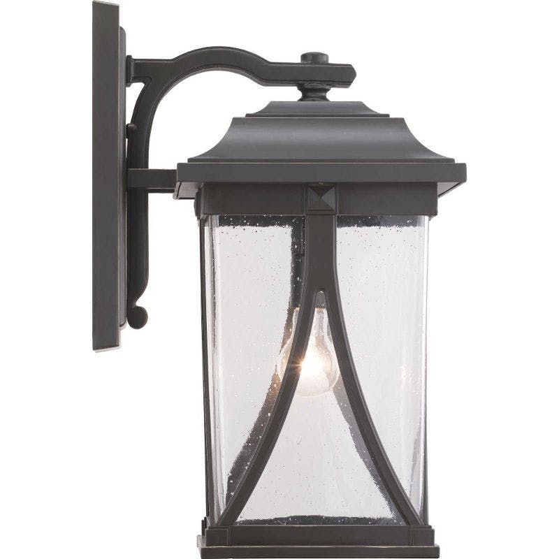 Abbott Antique Bronze Seeded Glass Outdoor Wall Lantern 20.25"