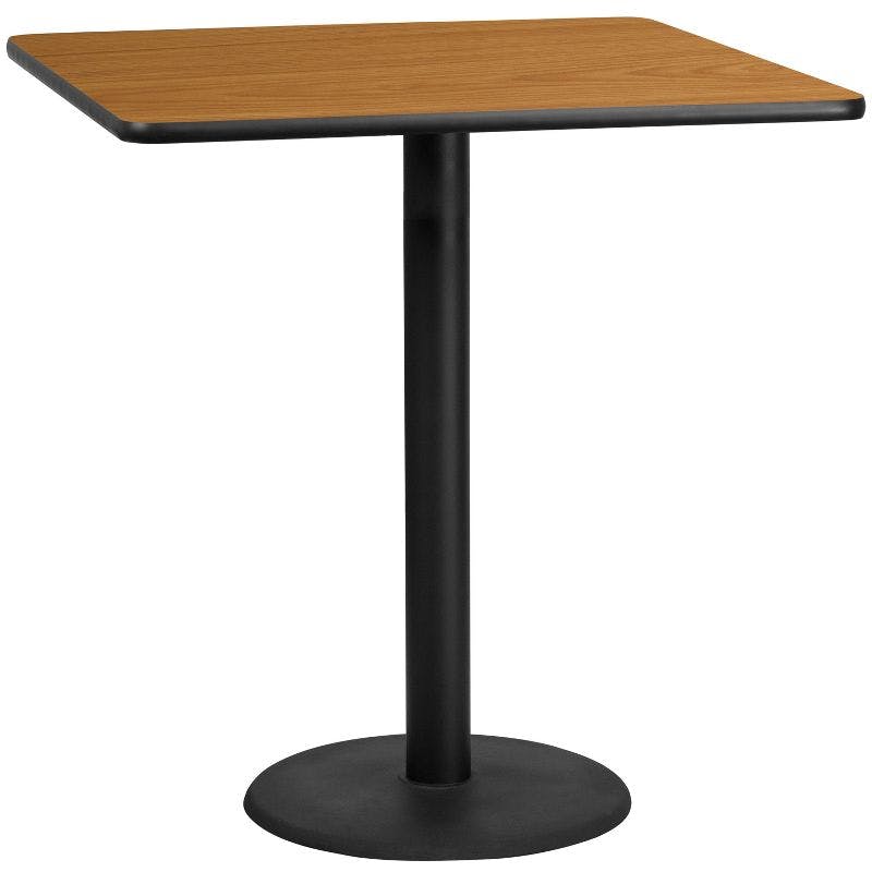 42'' Square Natural Laminate & Cast Iron Bar Height Table