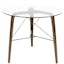 39" CosmoFlair Circular Glass & Walnut Wood Dining Table