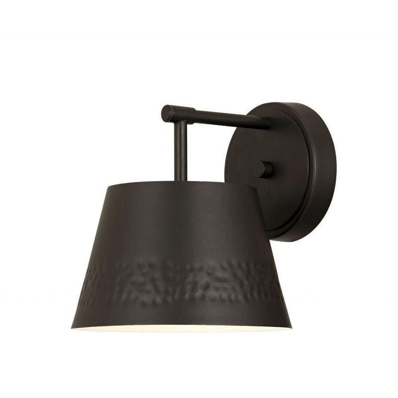 Maddox Matte Black Dimmable Wall Sconce with Hammered Detail