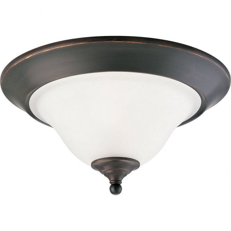 Trinity 15" Brushed Nickel Bowl Ceiling Fixture with Etched Glass