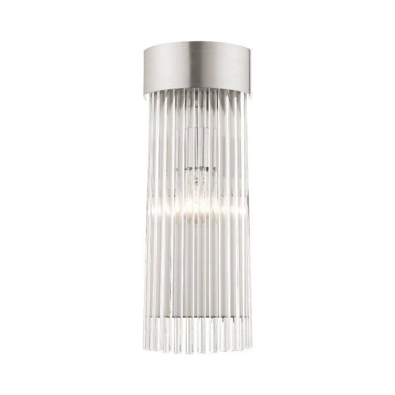 Elegant Norwich Brushed Nickel Sconce with Crystal Rod Shade