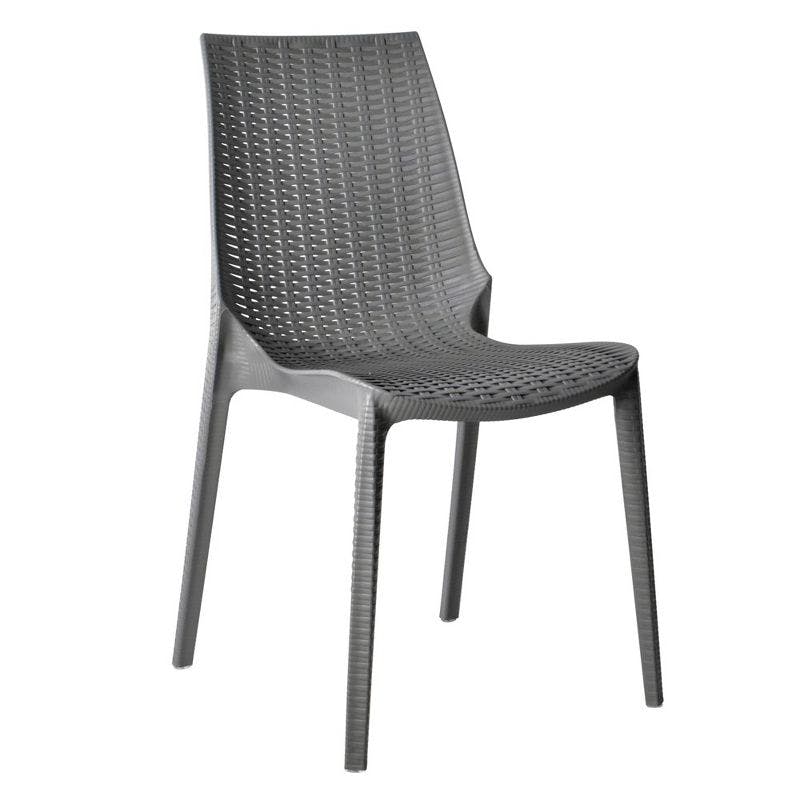 Kent Modern Stackable Grey Polypropylene Outdoor Dining Chair