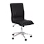 Ergonomic Black LeatherSoft Armless Swivel Task Chair with Chrome Base
