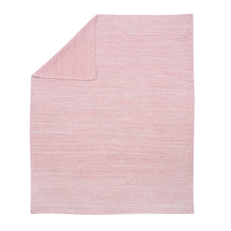 Soft Marl Knit Pink and White 100% Cotton Baby Blanket
