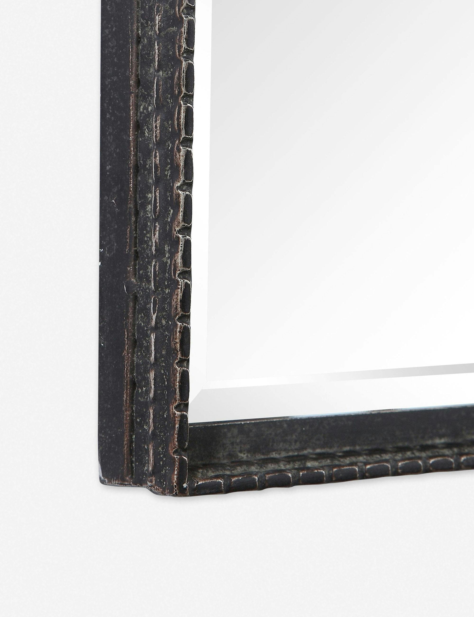 Callan Industrial Edge Rectangular Vanity Mirror in Rustic Bronze with Aged Gold