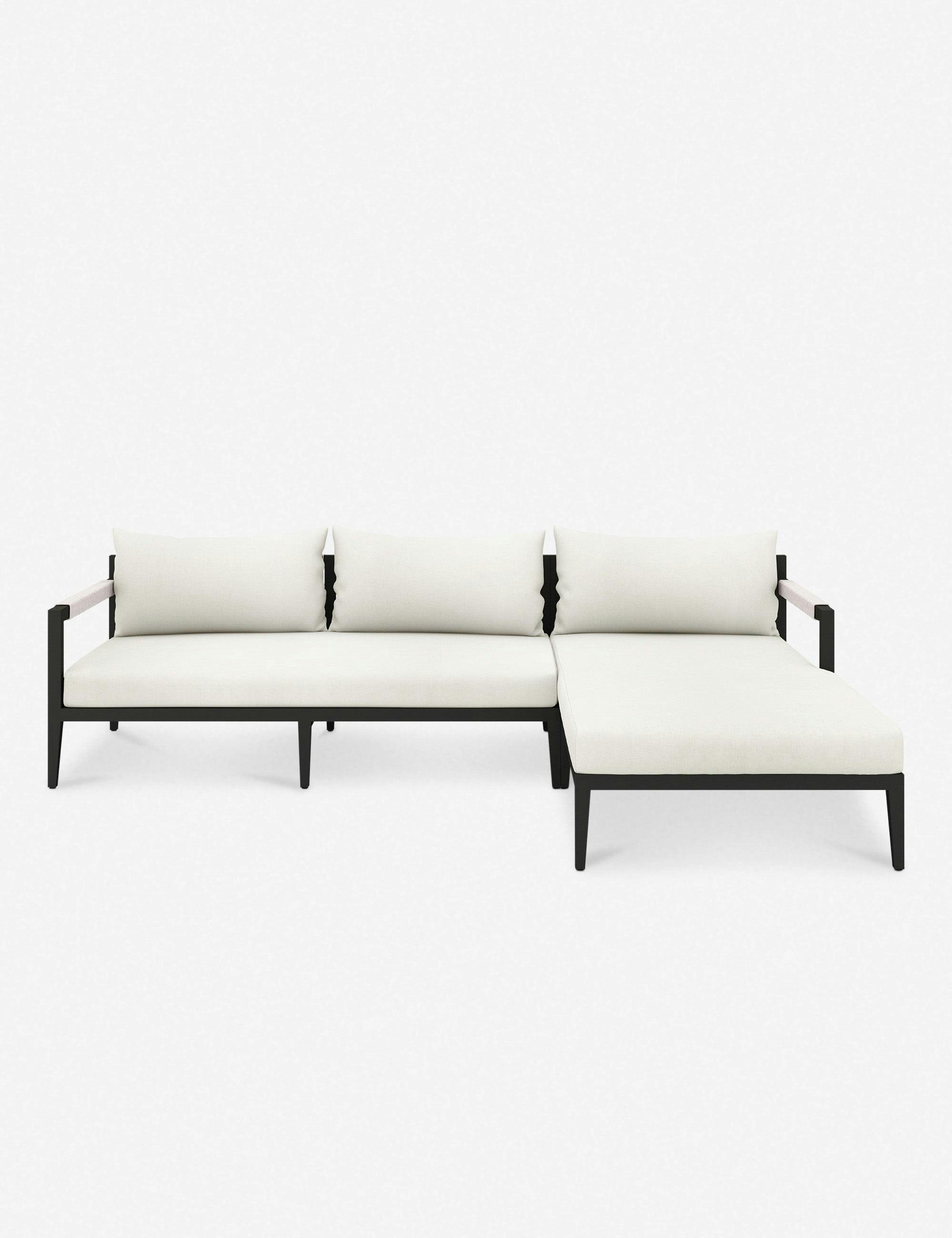 Cadenza Bronze/Ivory Metal 3-Seat Outdoor Sectional Sofa