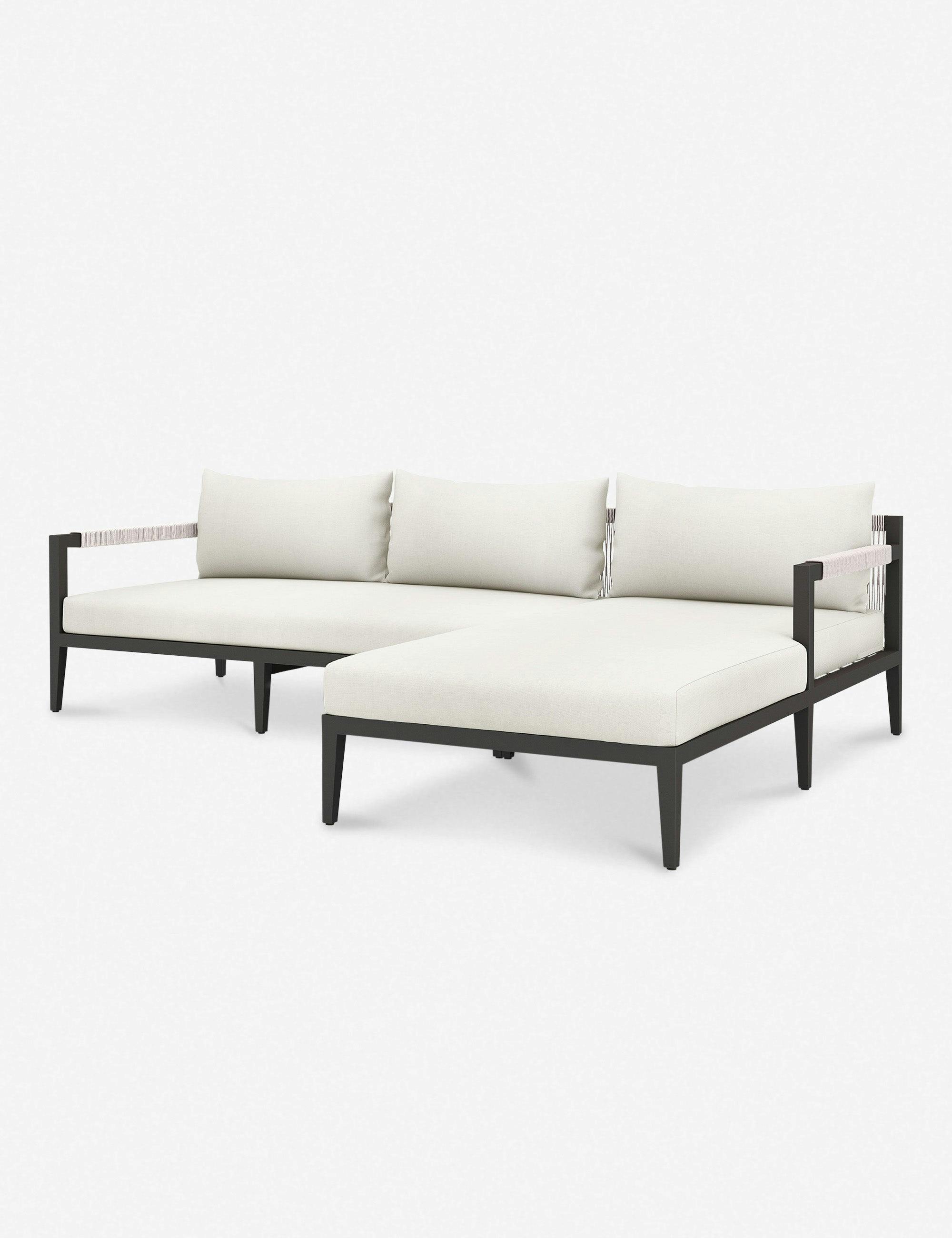 Cadenza Bronze/Ivory Metal 3-Seat Outdoor Sectional Sofa
