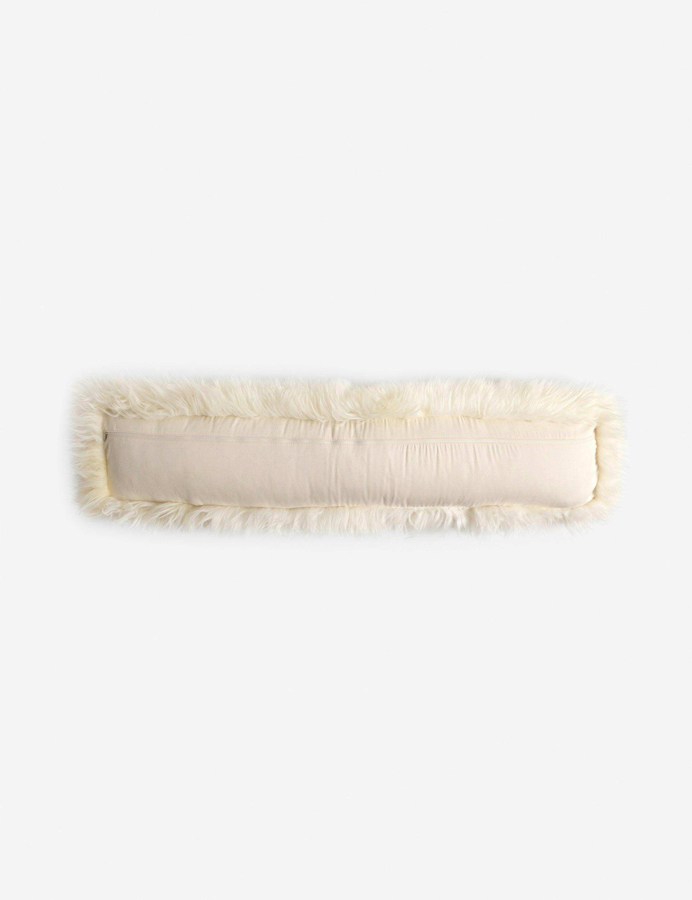 Ultra-Plush White Sheepskin Lumbar Accent Pillow