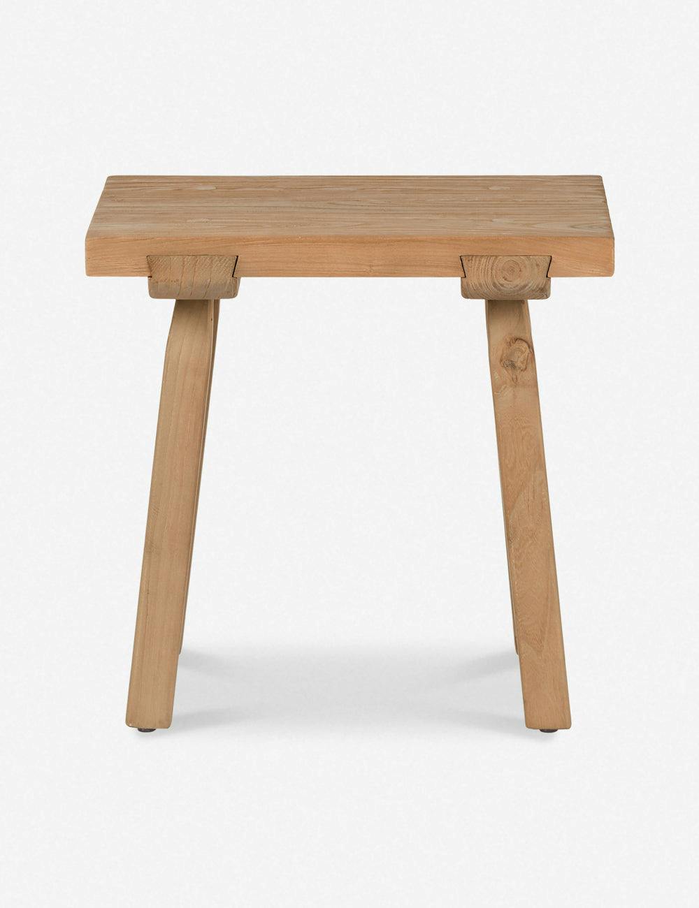 Rustic Elmwood Tapered Leg French Farmhouse Stool - Natural