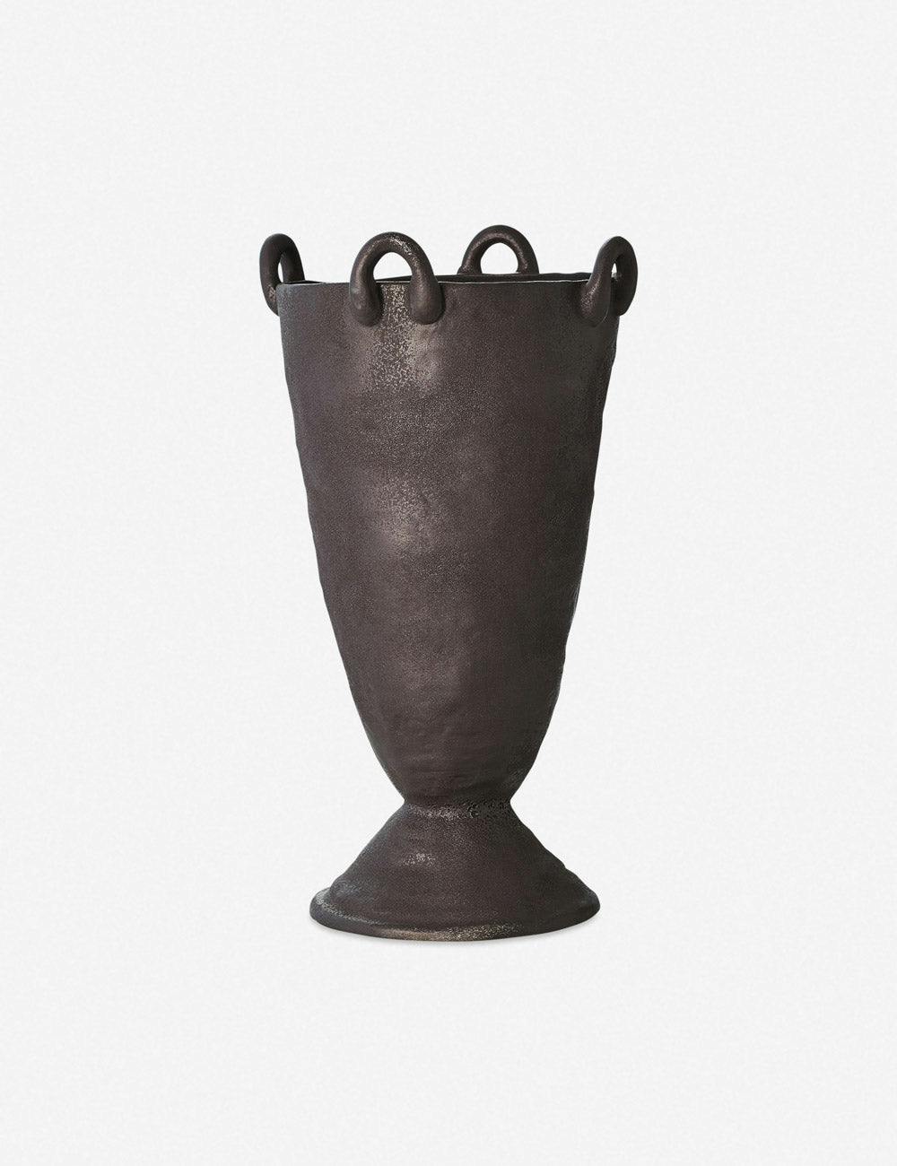 Chamulet Handmade Ceramic Table Vase - Black, 23.5 in