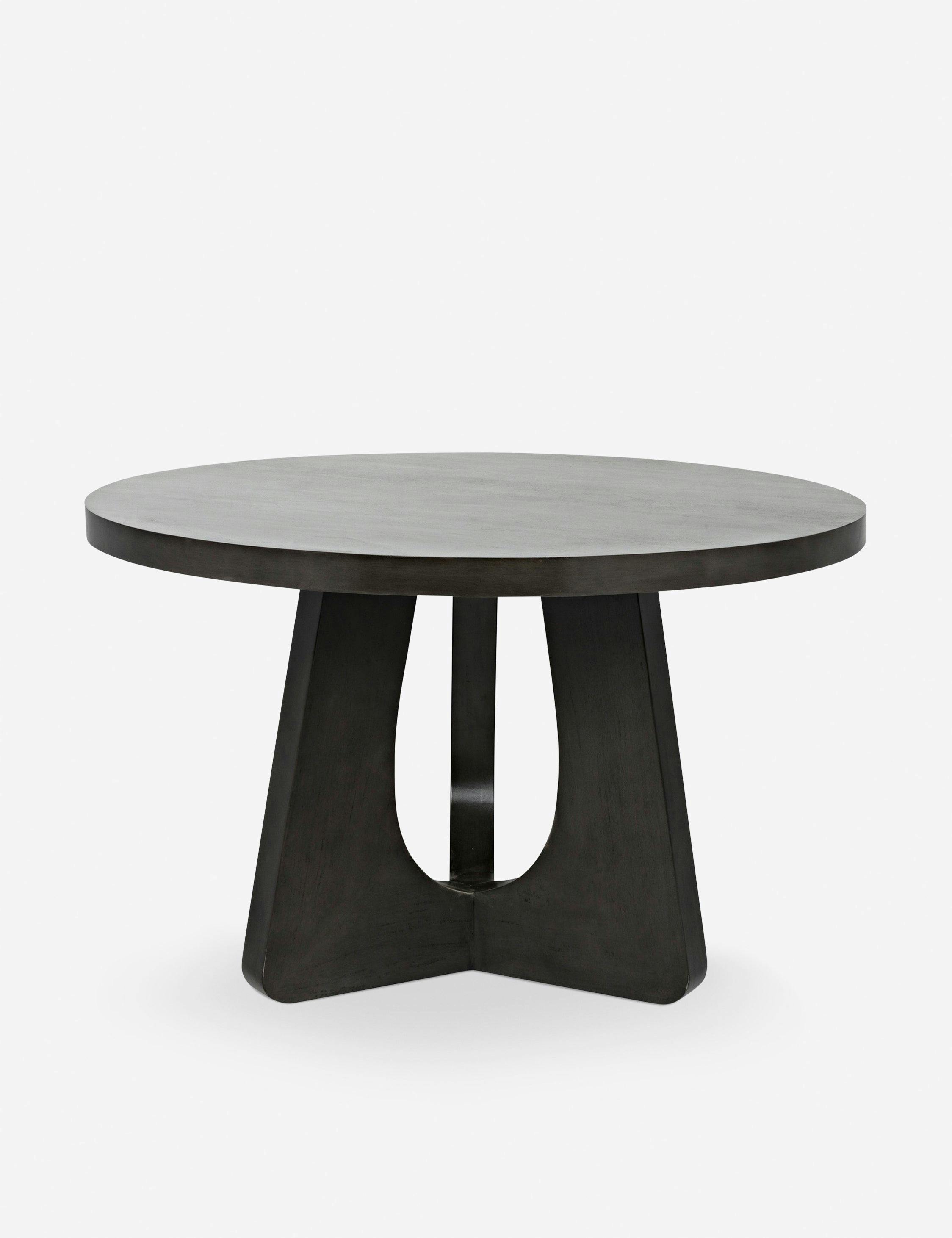 Kumeo 48" Round Light Gray-Dark Brown Mid-Century Modern Dining Table
