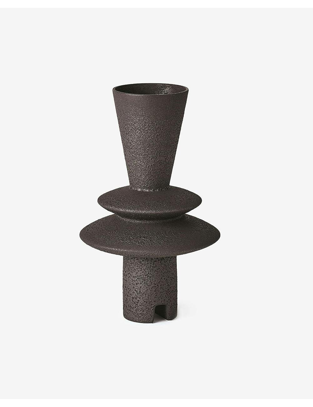 Adelyn Geometric Black Ceramic Bud Vase