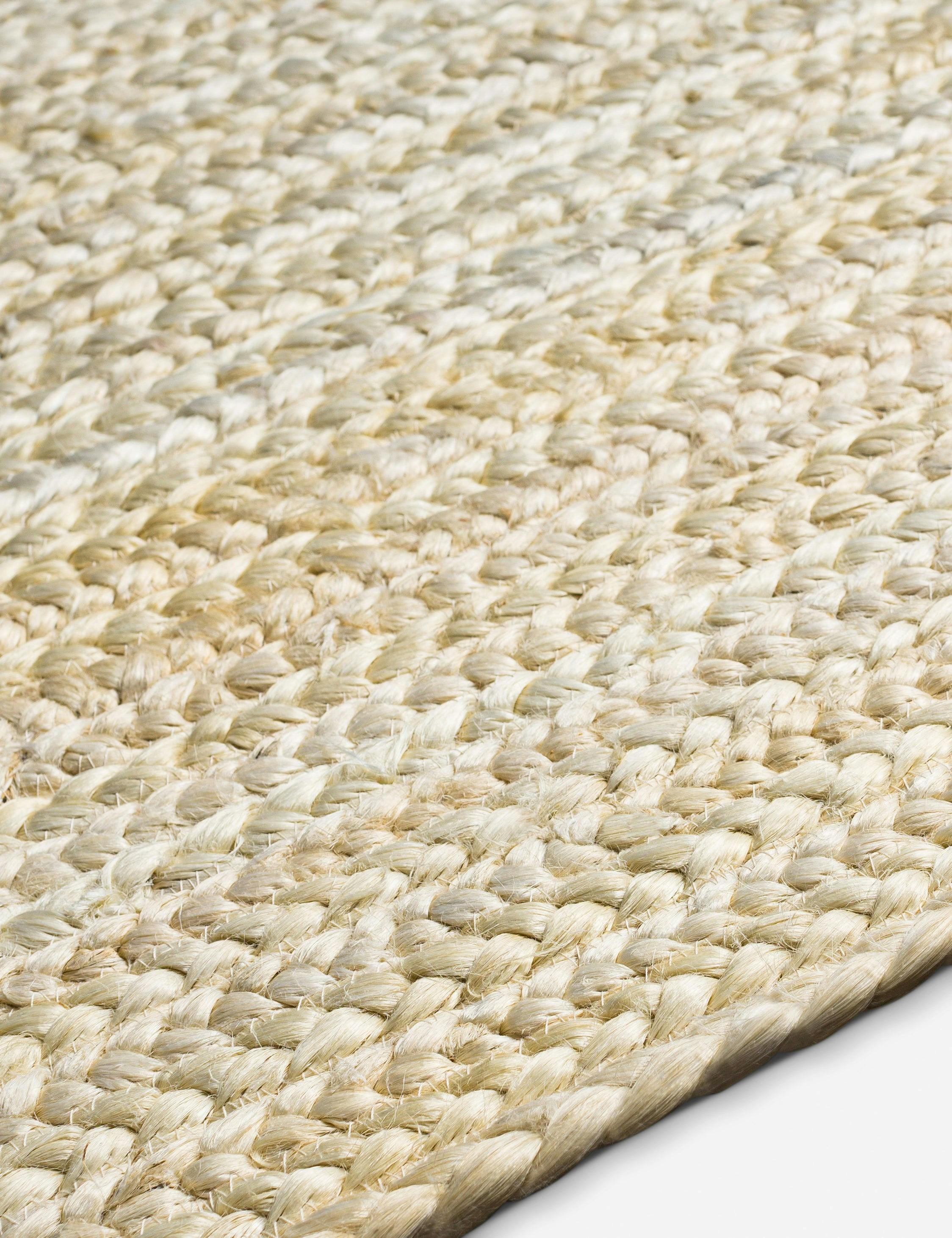 Ivory Handwoven Braided Jute Rug 6' x 9' - Easy Care and Washable