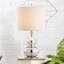 Anya 20.5" Mercury Silver Hand-Blown Glass Table Lamp with White Linen Shade