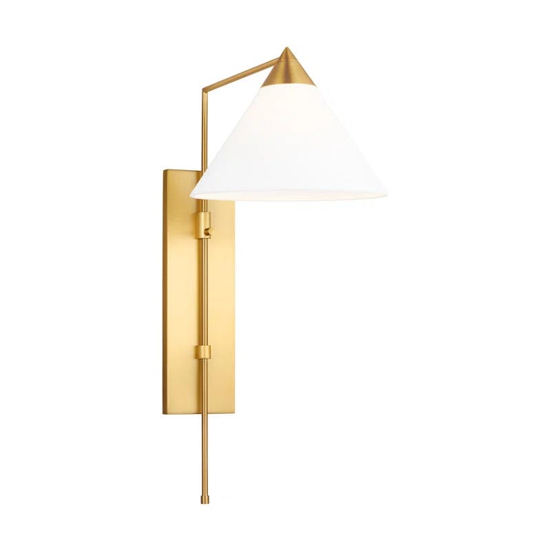 Franklin Burnished Brass Cone-Shaped Dimmable Wall Sconce