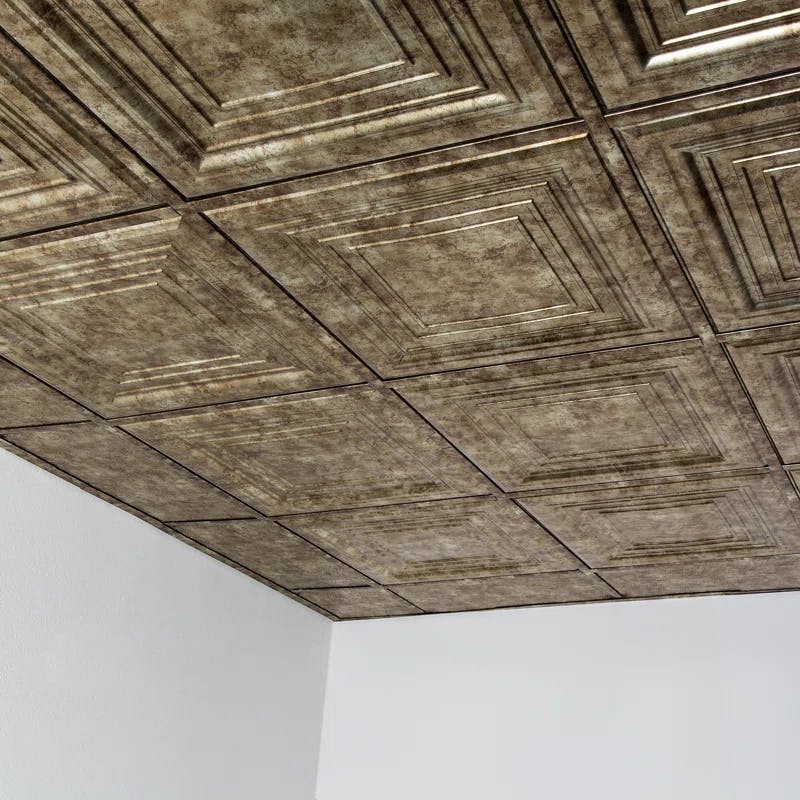 Elegant Bermuda Bronze 24'' PVC Decorative Ceiling Tile for Kitchen