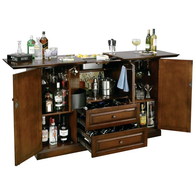 Traditional Cherry Bordeaux 60" Bar Cabinet with Granite Top
