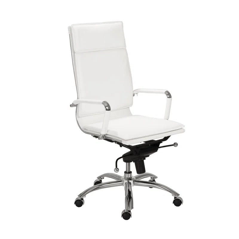 Amelia High-Back Swivel Office Chair with Chromed Steel Base
