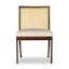 Antonia High-Back Linen & Cane Side Chair in Toasted Parawood