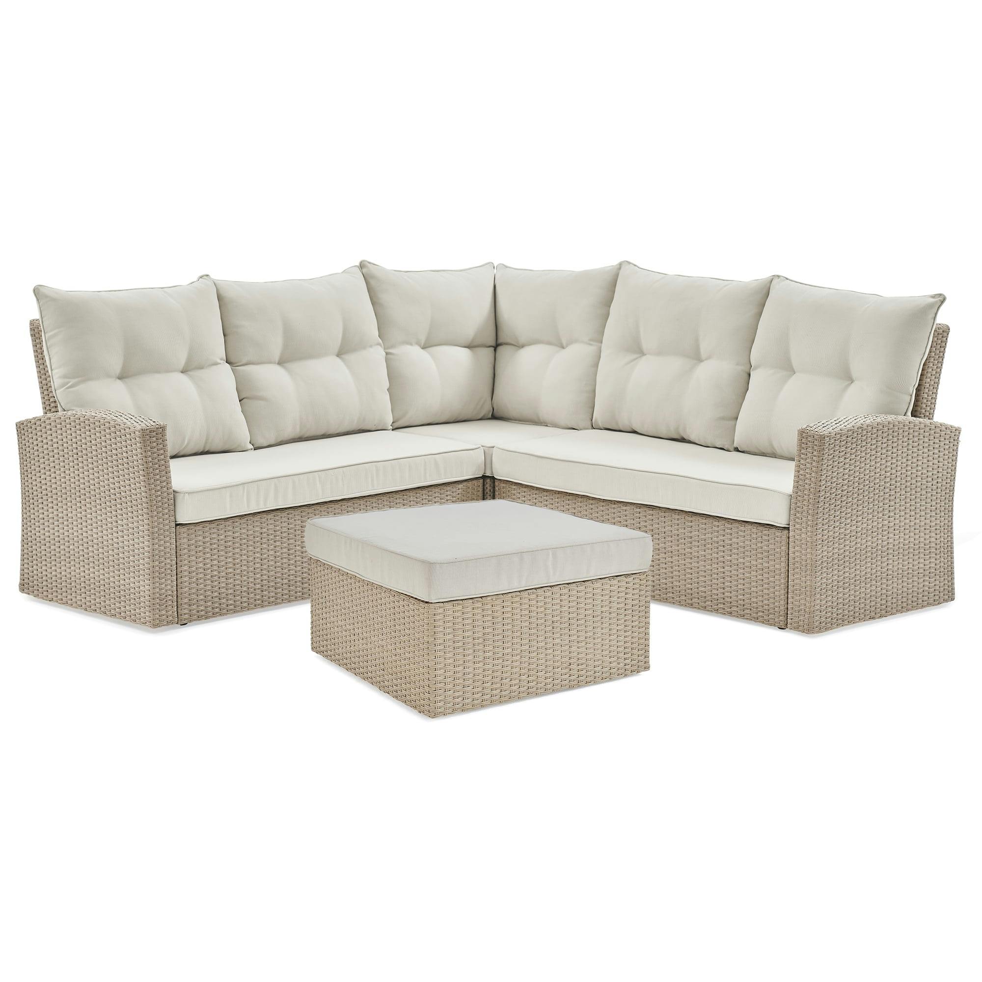 Canaan Contemporary All-Weather Wicker 6-Person Outdoor Loveseat Set