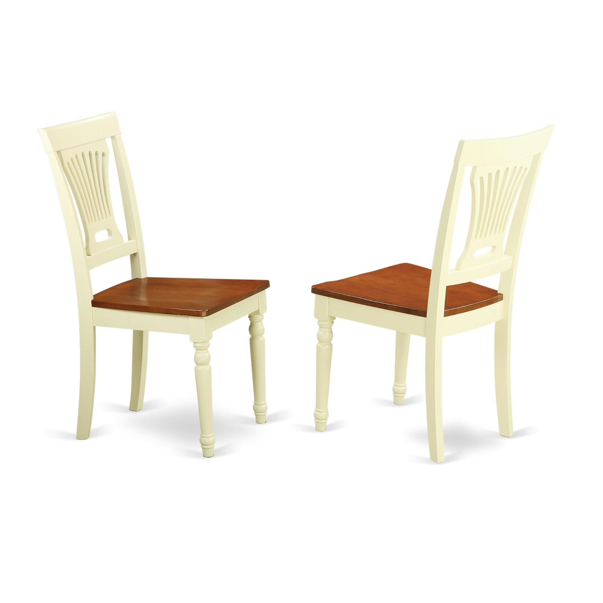 Buttermilk Cream & Cherry Finish Modern Dining Chairs, Set of 2