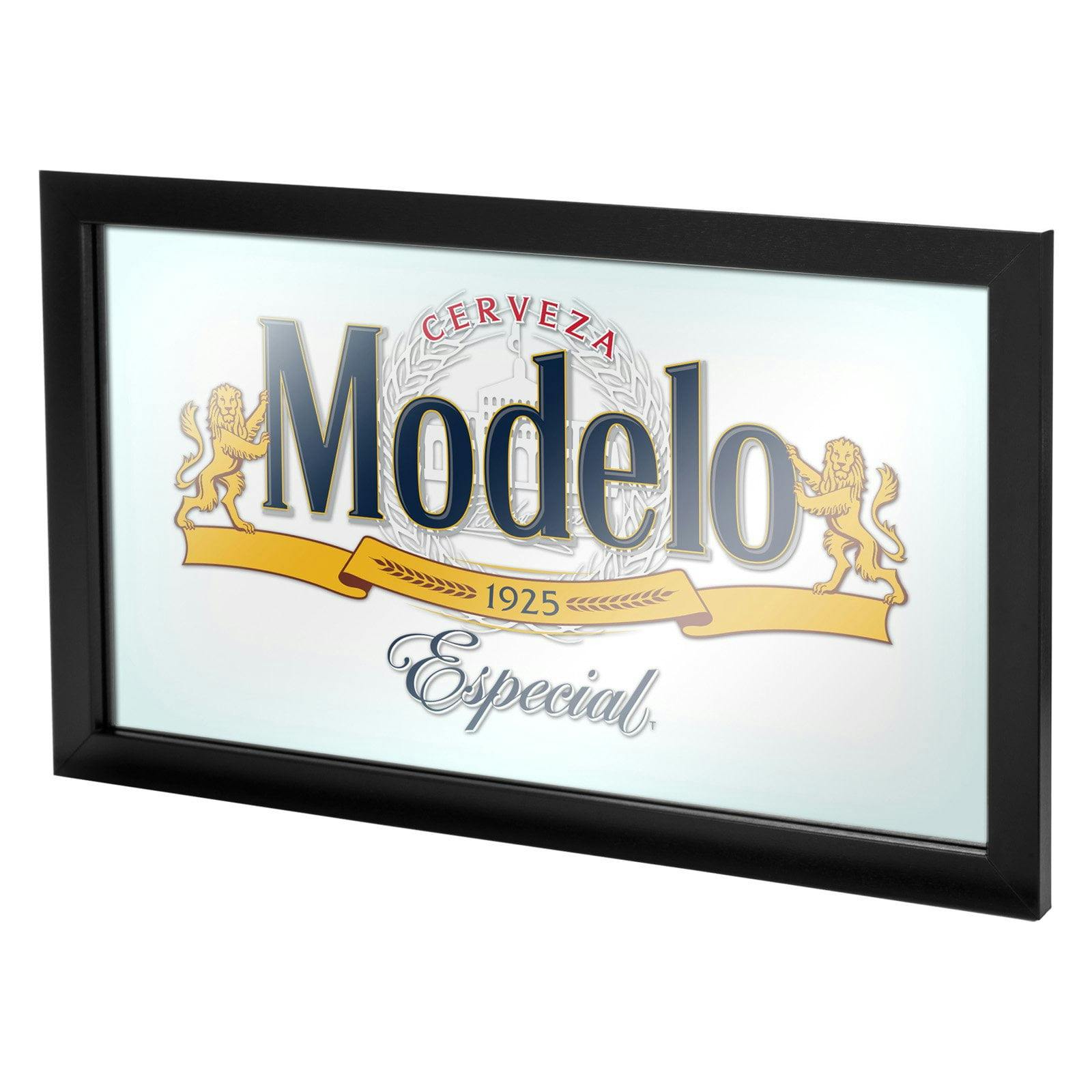 Classic Modelo Framed Logo Accent Mirror in Gold and Black