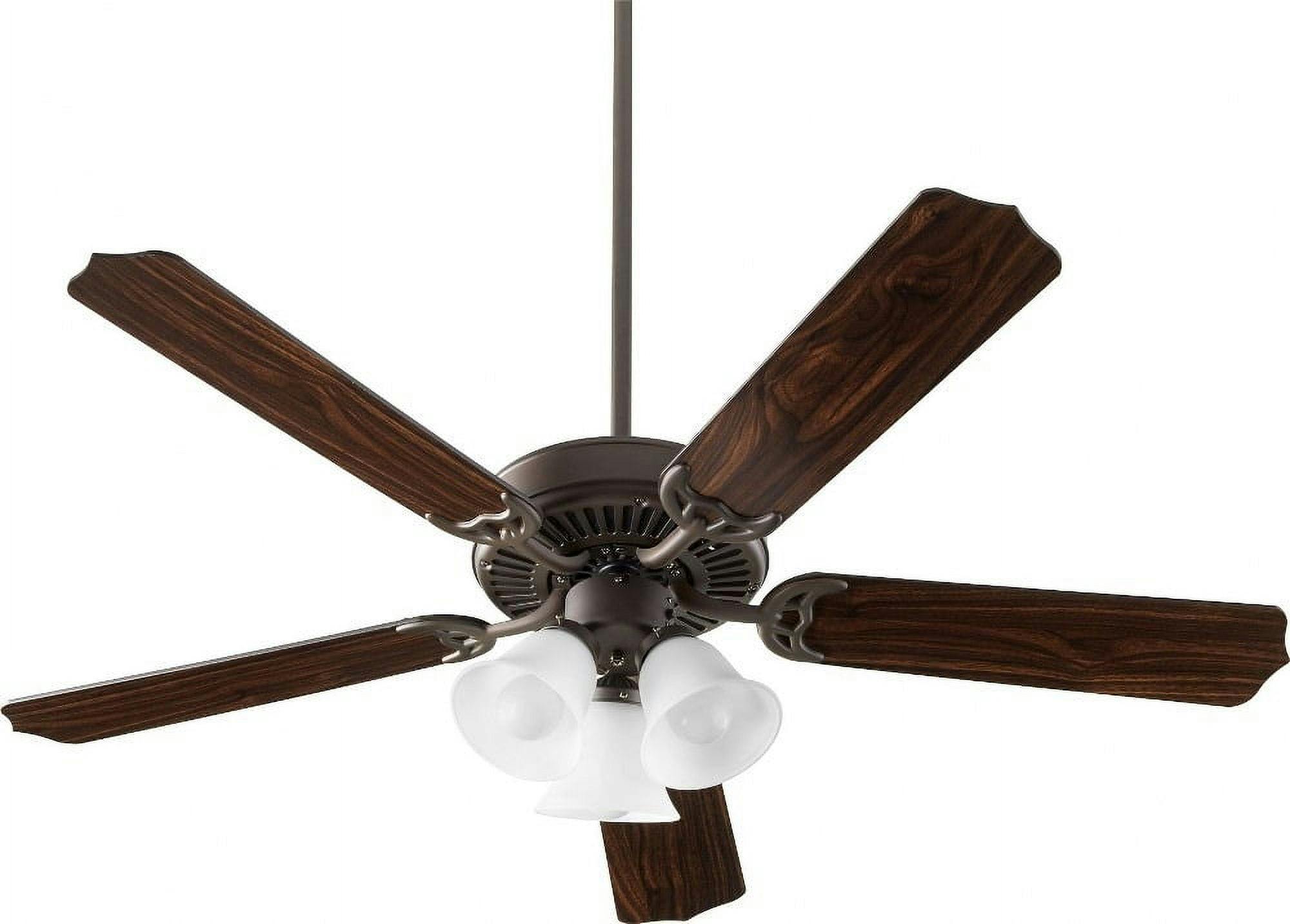 Bronze Walnut 52" Ceiling Fan with LED Lighting and Remote
