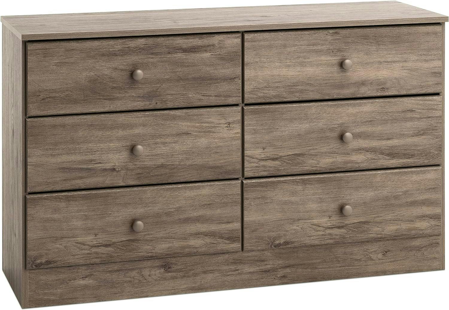 Astrid Farmhouse 6-Drawer Double Dresser in Drifted Gray Pine