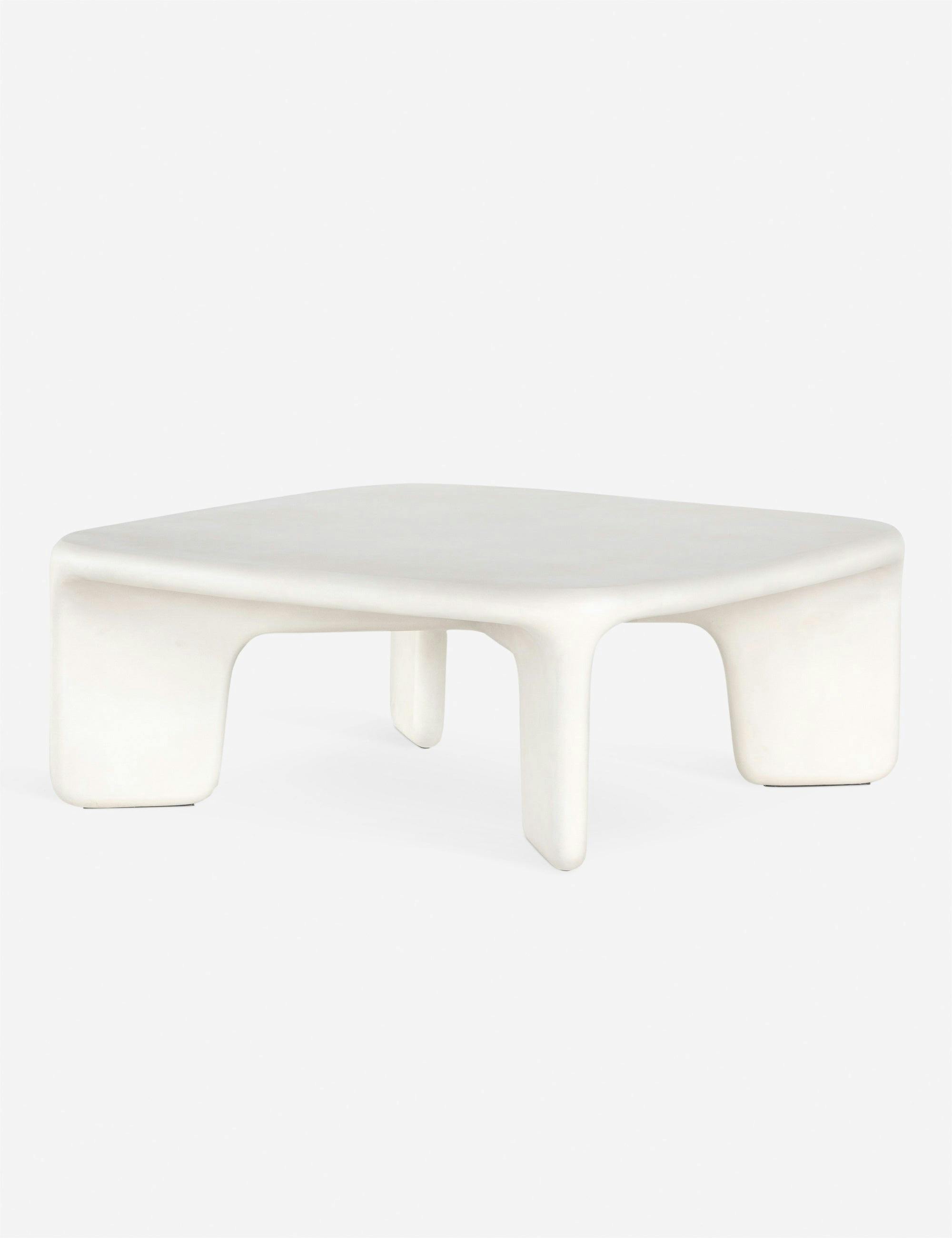 Carmona Polished White Concrete 42" Square Coffee Table