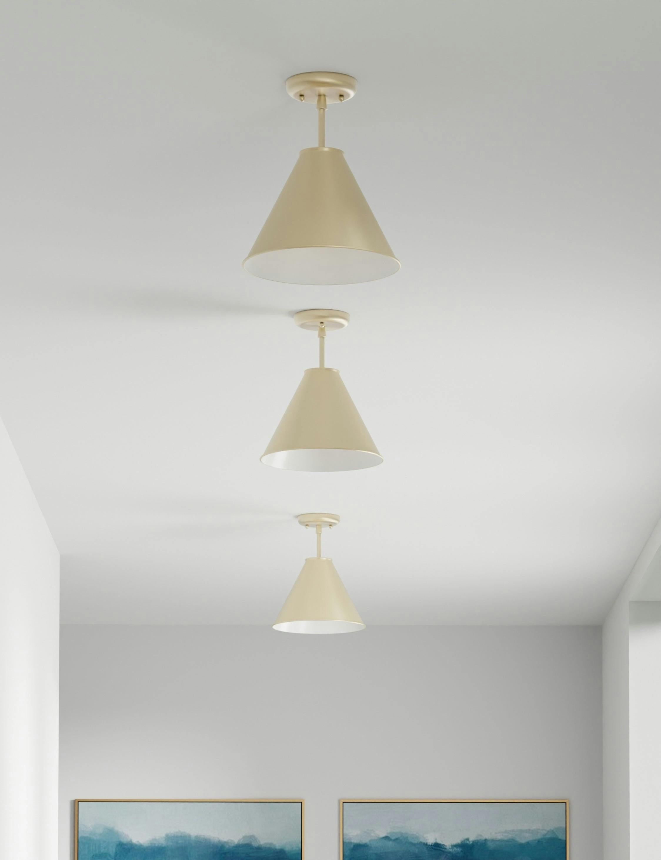 Elegant Antique Brass LED Semi-Flush Mount Ceiling Light