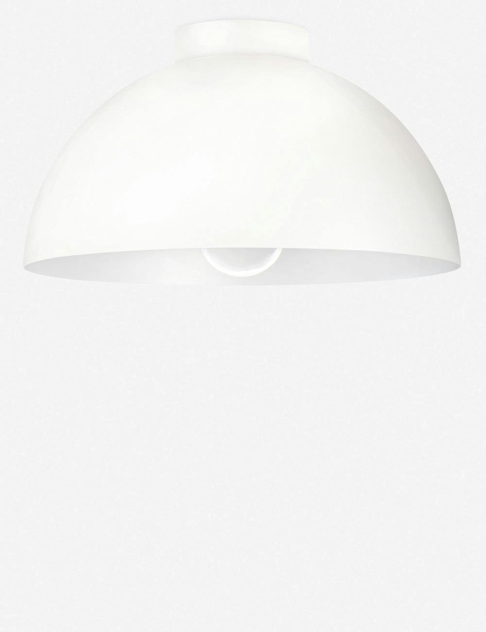 Elegant White Aluminum Dome Outdoor Flush Mount Light