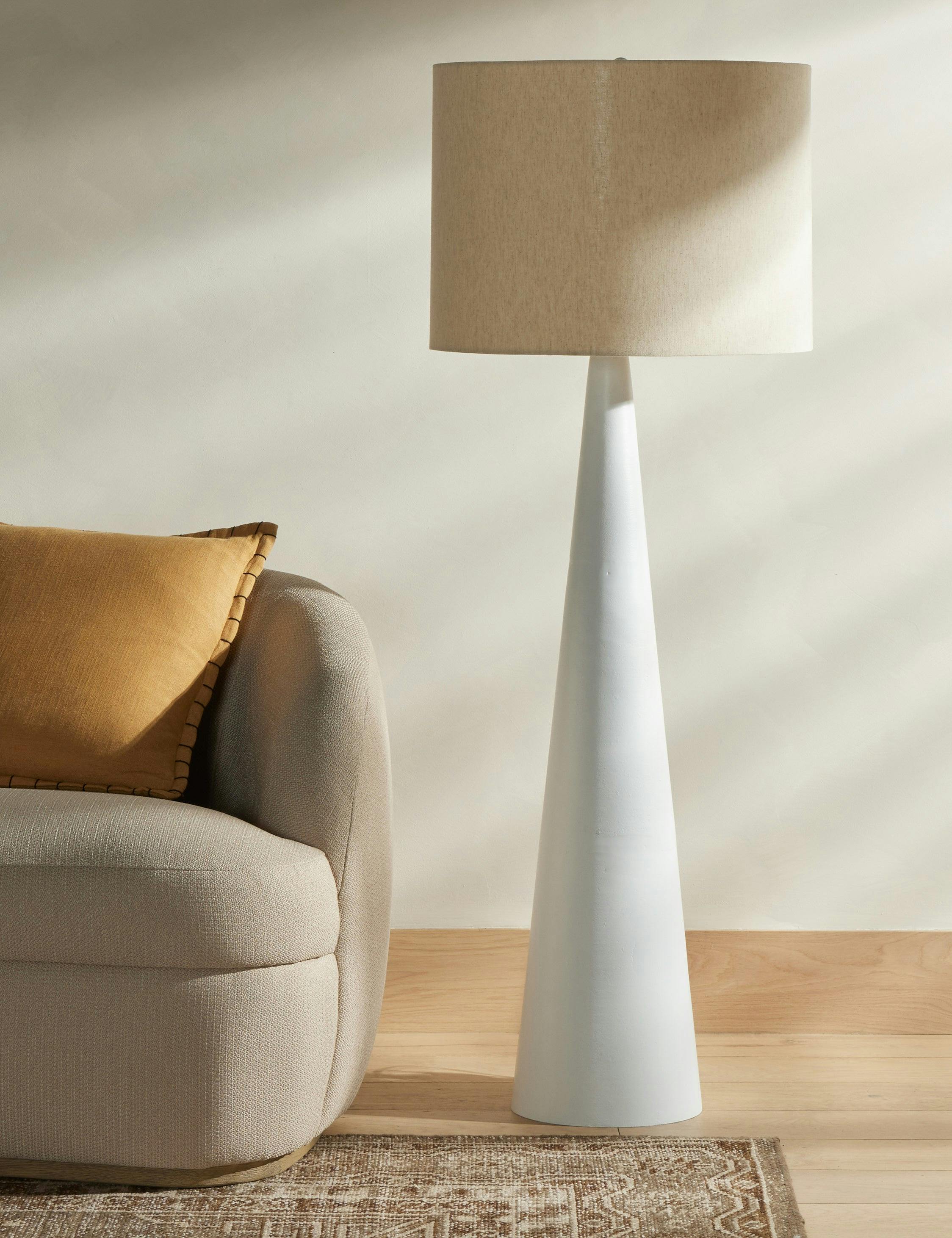 Saqlain 55.75'' Matte White Cast Aluminum Contemporary Floor Lamp