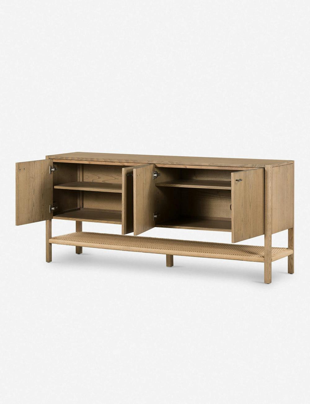 Zuma Contemporary 72'' Brown Sideboard in Ash with Iron Pulls