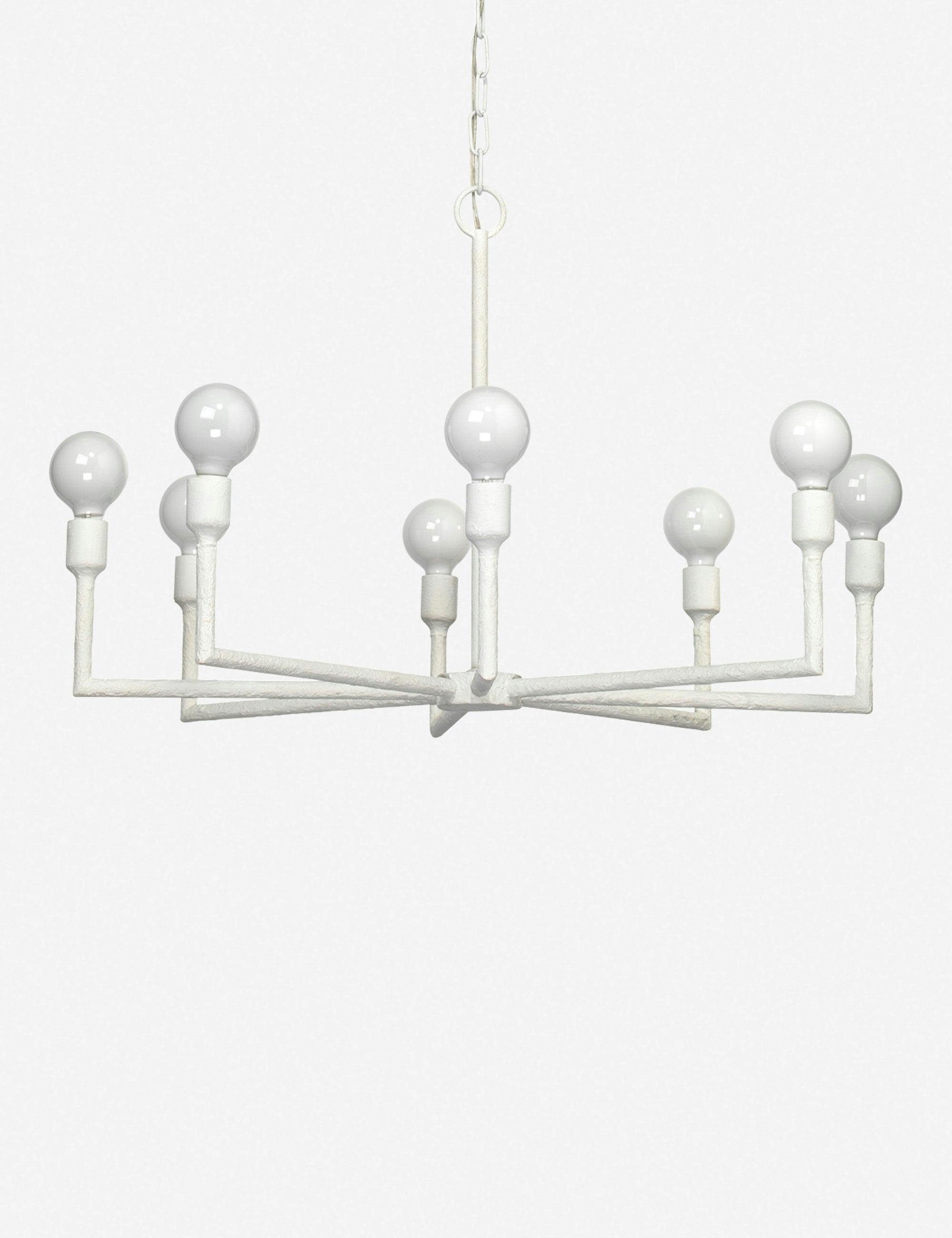 Jamie Young Park 8-Light White Gesso Modern Chandelier
