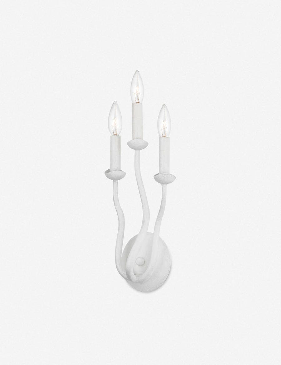 Luminous Trio White Dimmable Wall Sconce with Squiggly Arms