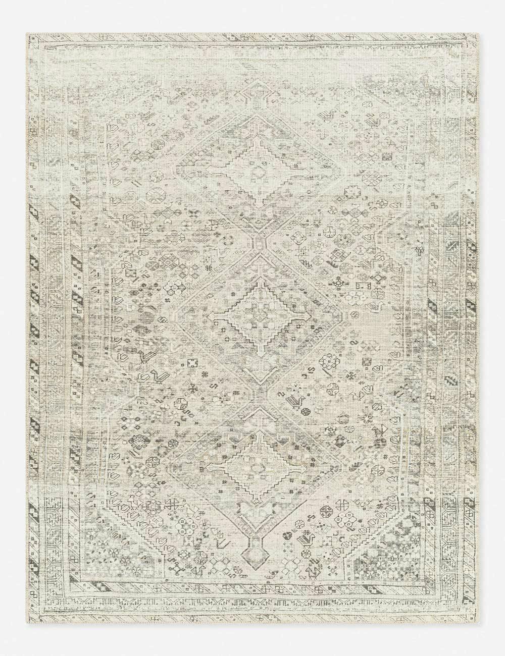 Cade Modern Easy-Care Gray Wool and Chenille Rug, 35"x24"