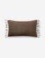Roy Handmade Linen Tasseled Pillow - Brown 13" x 21"
