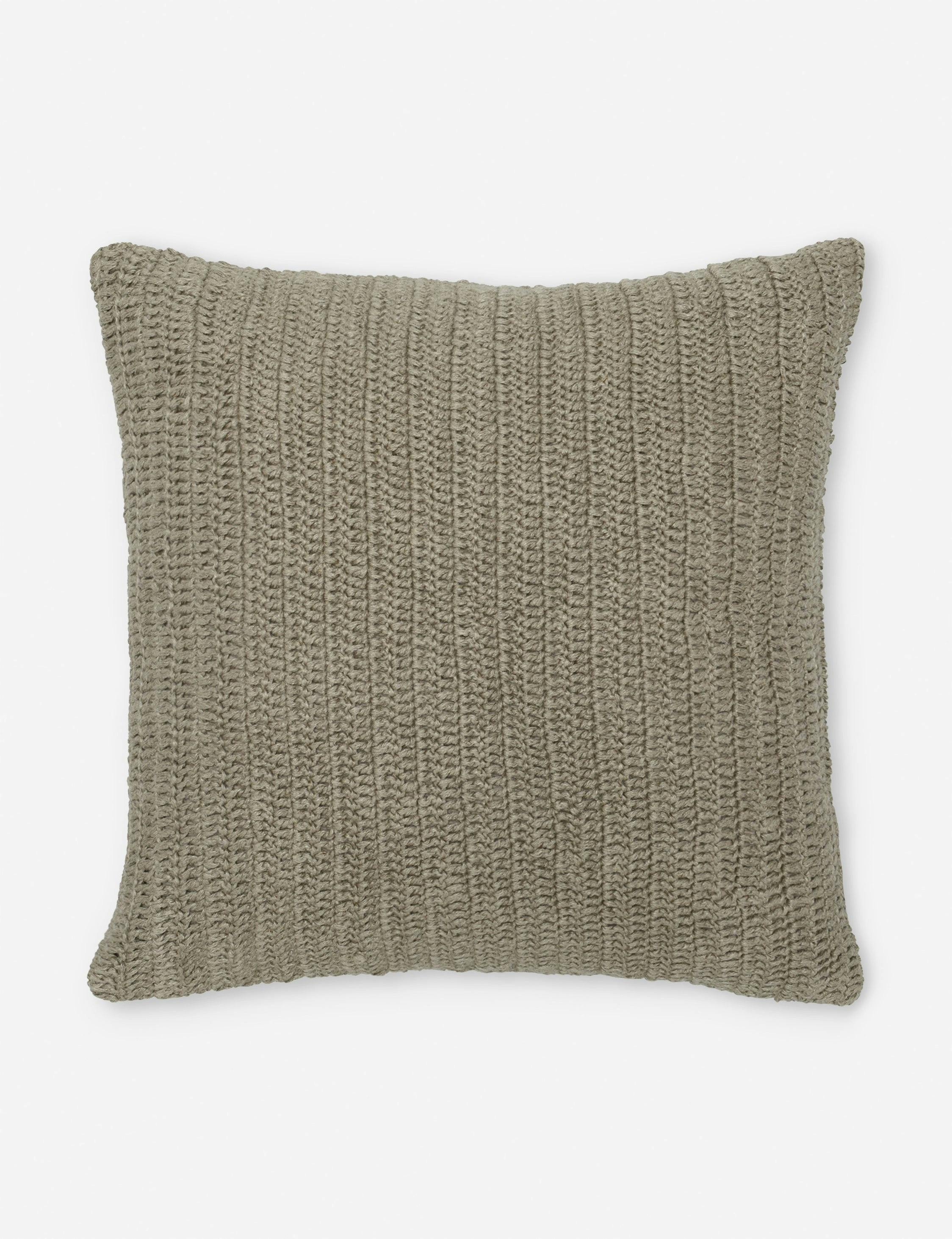 Artisanal Square Knitted Throw Pillow in Natural - 22" x 22"