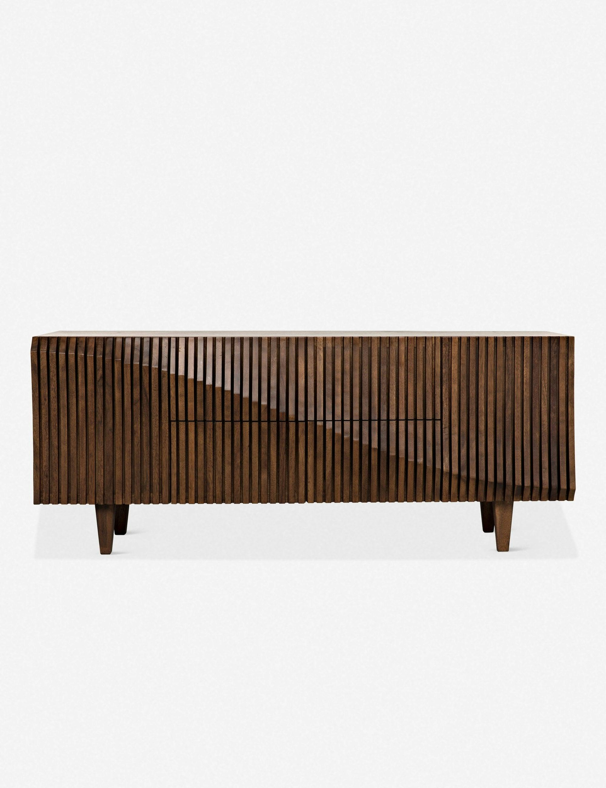 Jin-Ho Elegance 78'' Dark Walnut Solid Wood Sideboard