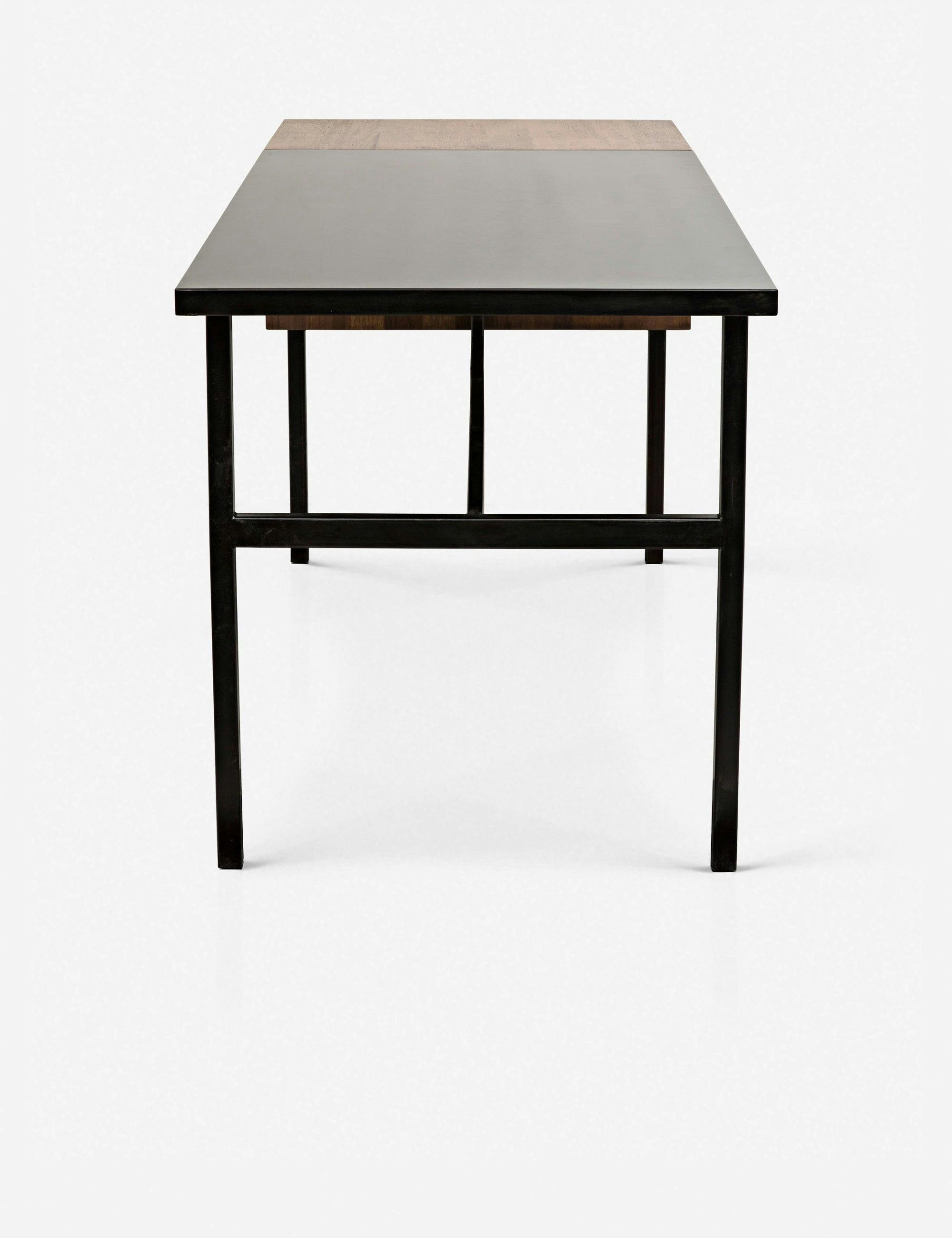 Noir Algeron 28" Black Walnut Writing Desk with Drawers
