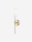 Elegant Aged Brass Outdoor Dimmable Wall Sconce with White Linen Shade