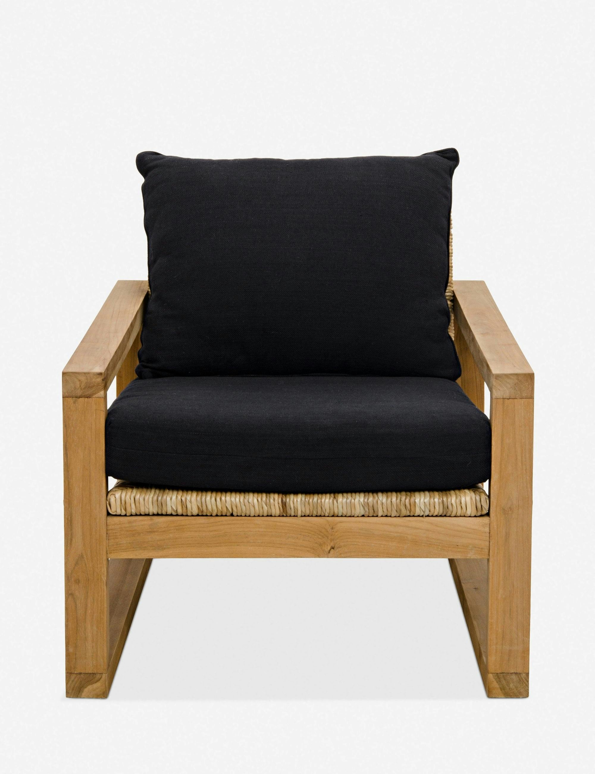 Regine Handcrafted Black Teak Wood Accent Chair